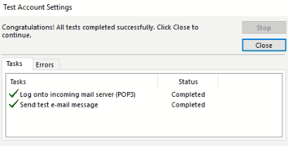 test account settings
