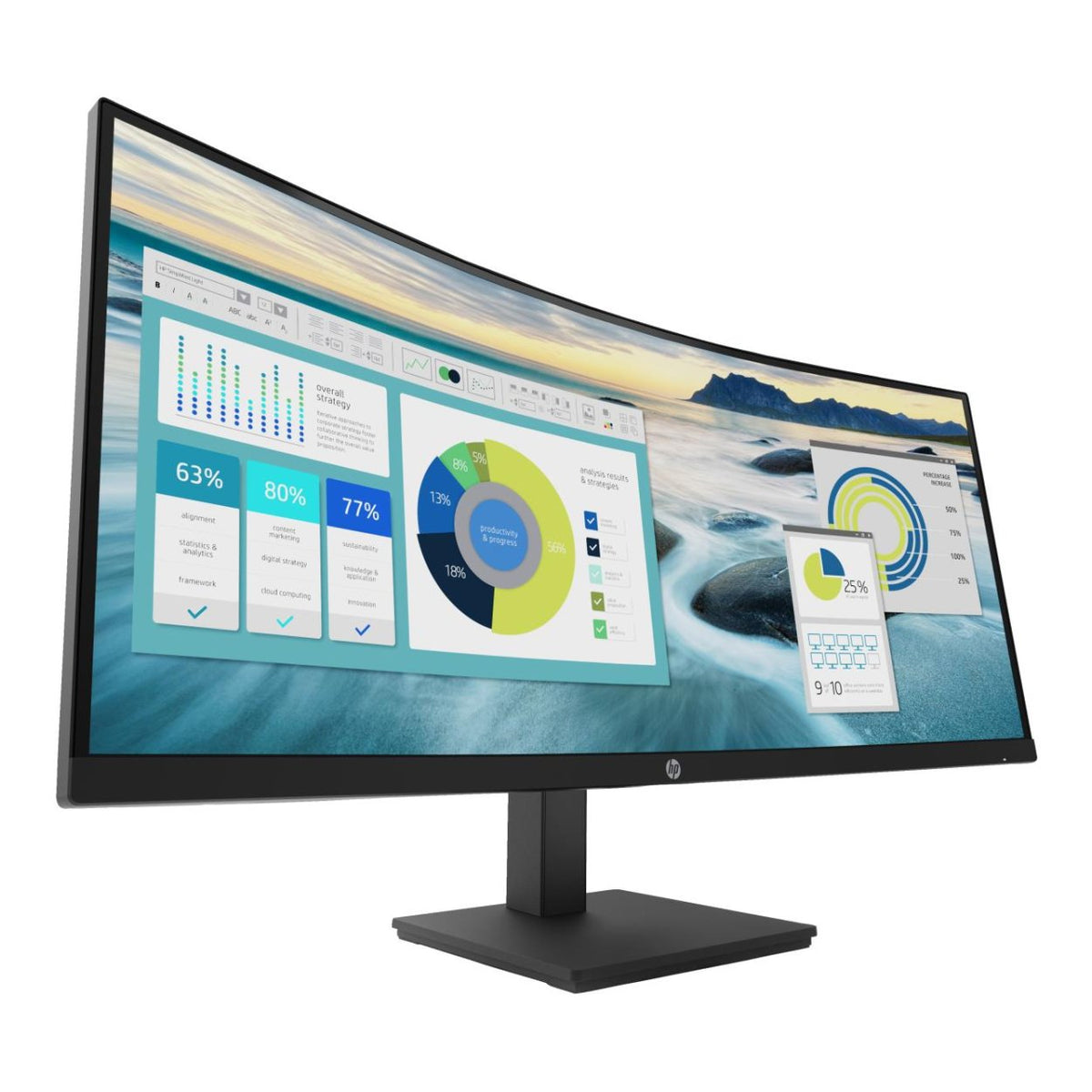 HP P34hc G4 34-inch 3440 x 1440p WQHD 21:9 100hz 5ms VA Curved Monitor 21Y56AA image 8