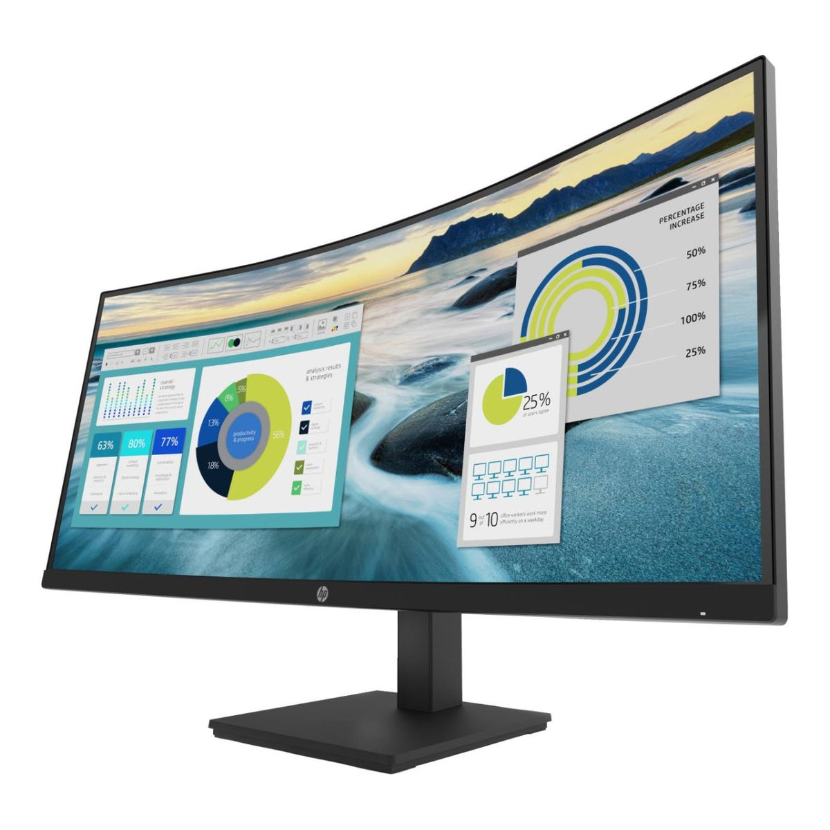 HP P34hc G4 34-inch 3440 x 1440p WQHD 21:9 100hz 5ms VA Curved Monitor 21Y56AA image 9