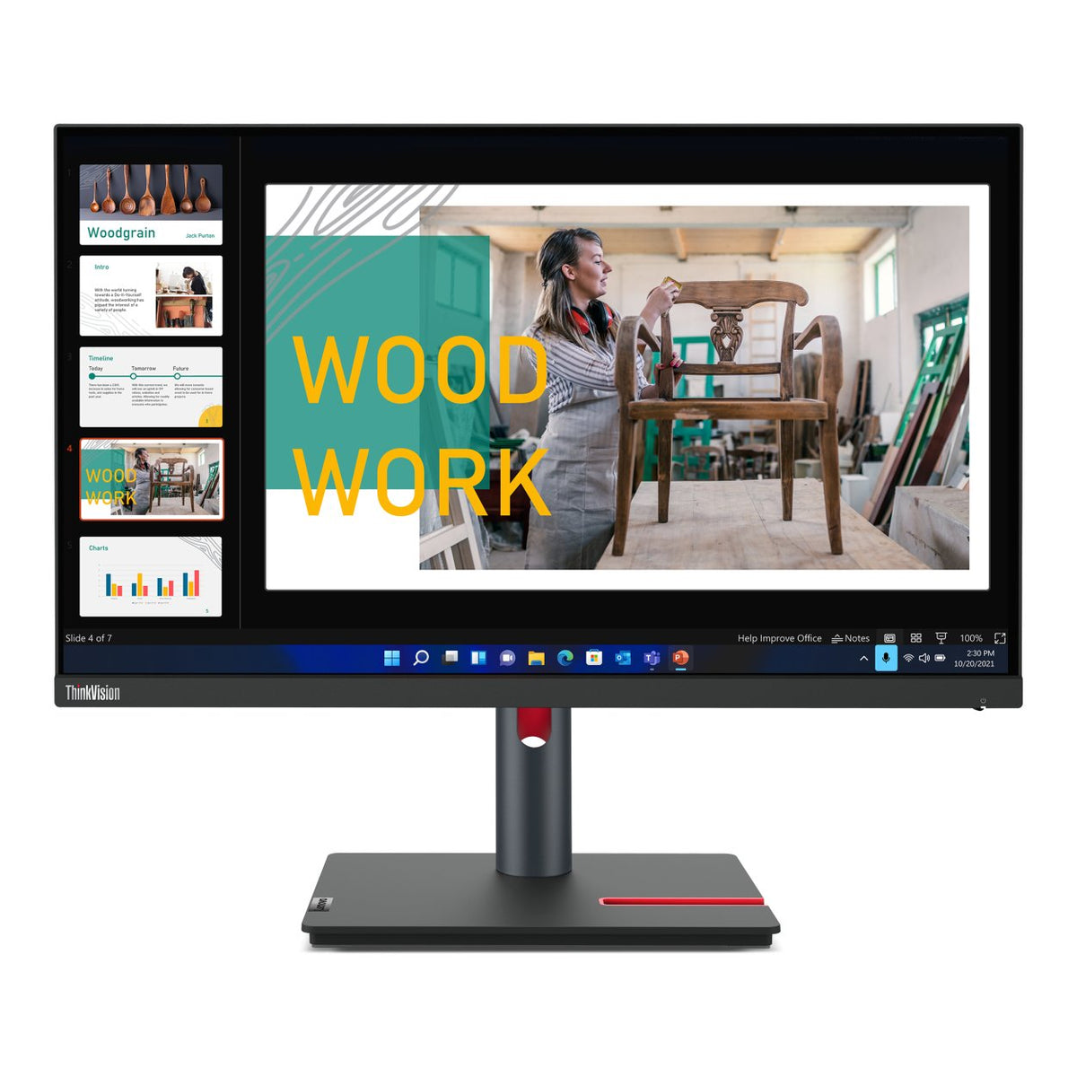Lenovo ThinkVision P24q-30 23.8-inch 2560 x 1440p QHD 16:9 60Hz 4ms LED IPS Monitor 63B4GAR6SA image 2