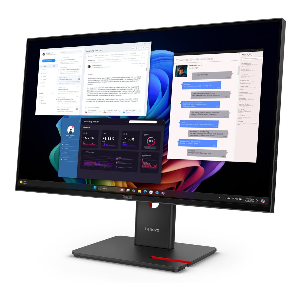 Lenovo ThinkVision T27UD-40 27-inch 3840 x 2160p 4K UHD 16:9 60Hz 4ms LED IPS Monitor 64AFGAT2SA image 2