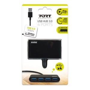 Port USB3.0 to 4 x USB3.0 5Gbps 4 Port Hub - Black image 5