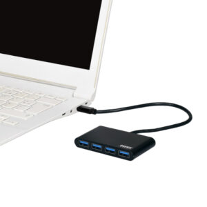 Port USB Type-C to 4 x USB3.0 5Gbps 30cm 4 Port Hub - Black image 5