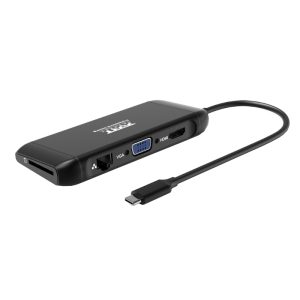 Port USB Type-C 4 x USB3.1|1 x Aux|Micro+SD Card Reader|1 x RJ45|1 x HDMI|1 x VGA|1 x Type-C PD Dock 100W - Black image 4