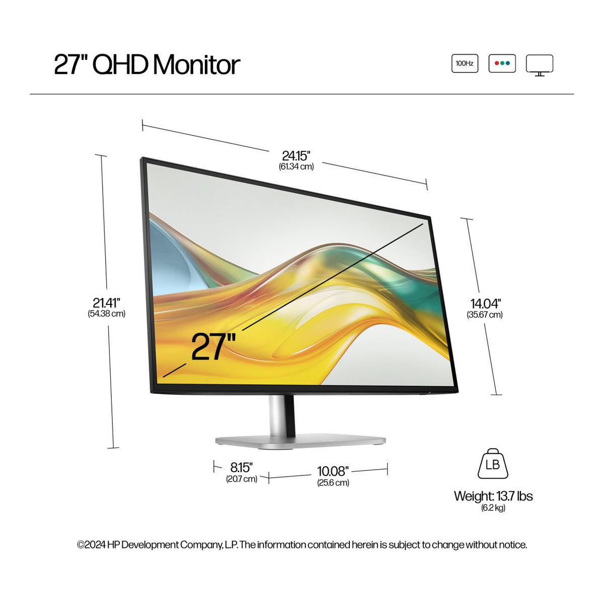 HP Series 5 Pro 527pq 27-inch 2560 x 1440p QHD 16:9 100Hz 5ms LED IPS Monitor 9D9S0UT image 10