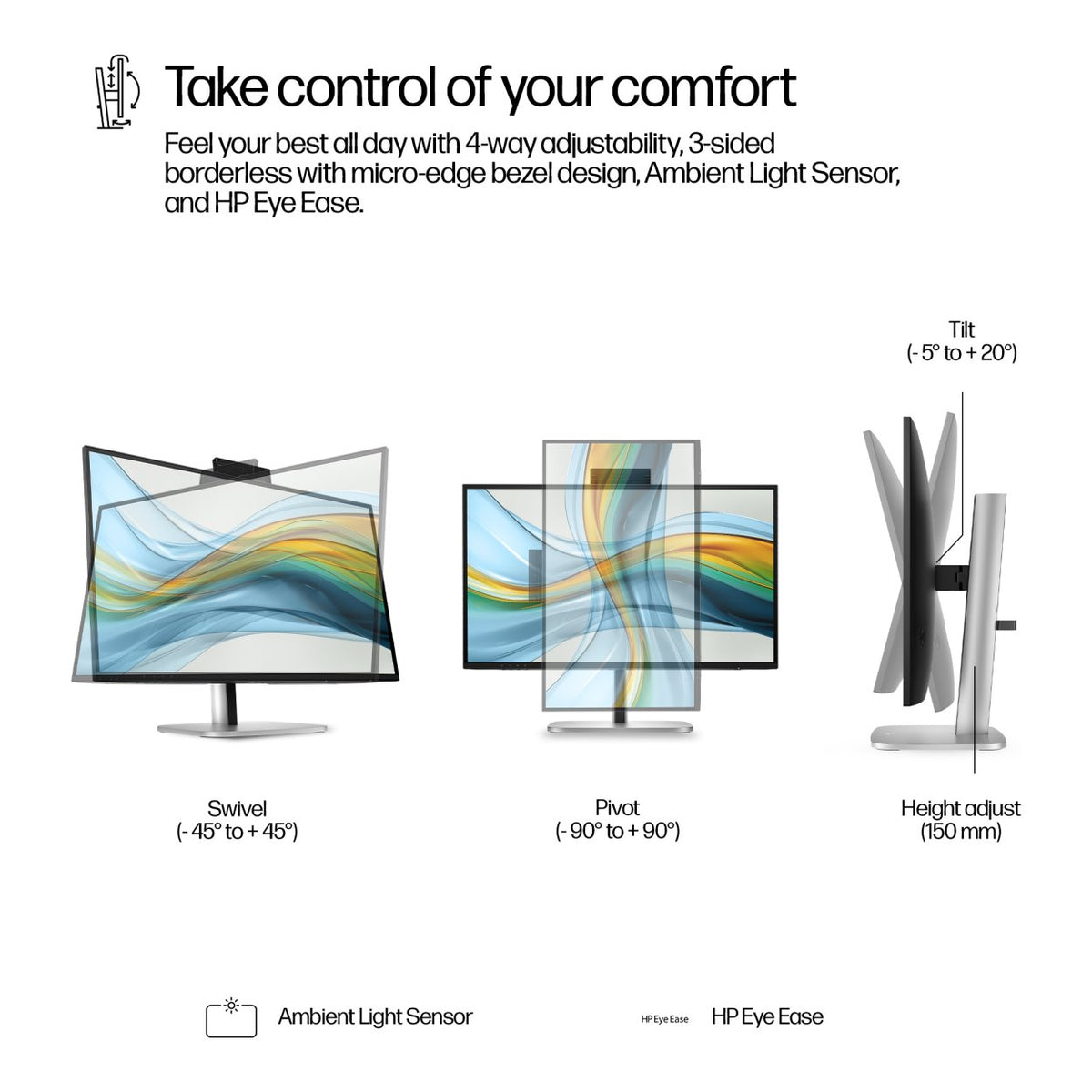 HP Series 5 Pro 527pm 27-inch 2560 x 1440p QHD 16:9 100Hz 5ms LED IPS USB-C Conferencing Monitor 9E0Y9UT image 7
