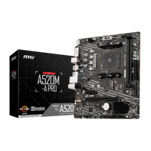 MSI A520M-A PRO AM4 AMD MATX Gaming Motherboard image 1