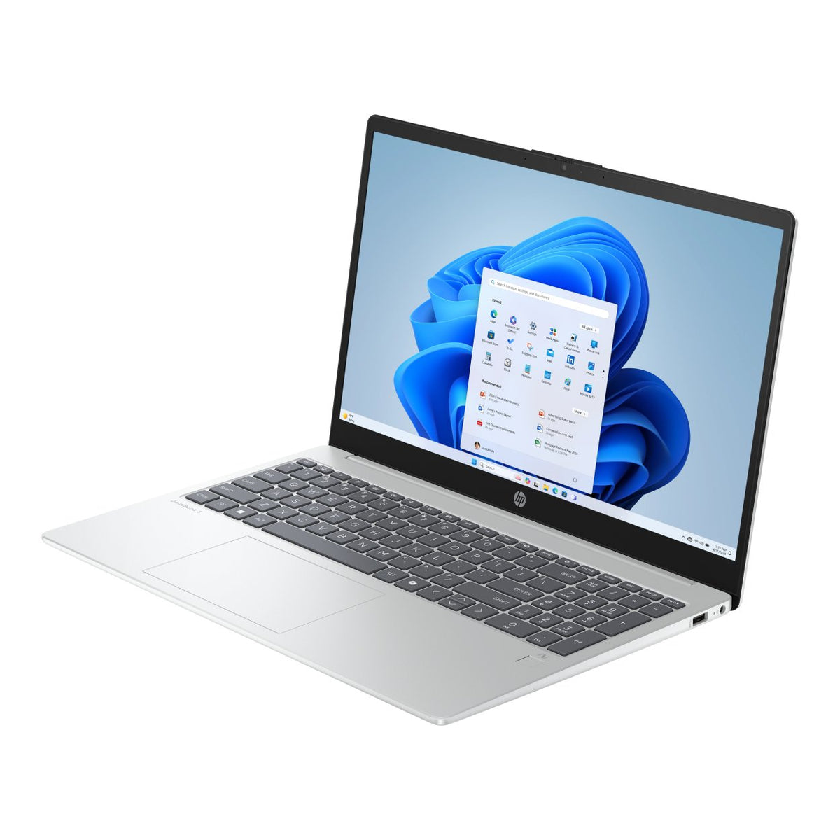 HP OmniBook 3 15-fn0001ni 15.6-inch FHD Next Gen AI Laptop - AMD Ryzen 7 350 512GB SSD 16GB RAM Win 11 Home Glacier Silver image 3
