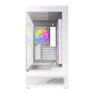 Antec C2M ARGB Compact Micro-ATX Gaming Chassis - White image 2