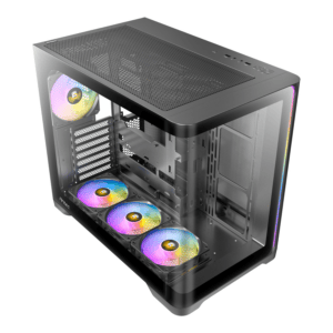 Antec C5 CURVED ARGB ATX | Micro-ATX | ITX ARGB Dual Chamber Mid-Tower Gaming Chassis - Black image 4