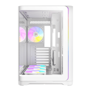 Antec C5 CURVED ARGB ATX | Micro-ATX | ITX ARGB Dual Chamber Mid-Tower Gaming Chassis - White image 2