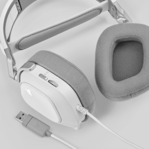 Corsair HS80 RGB USB Wired Over-Ear Gaming Headset — White image 6