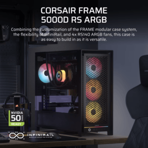 Corsair FRAME 5000D RS ARGB High-Airflow Mid-Tower PC Case - Black image 2