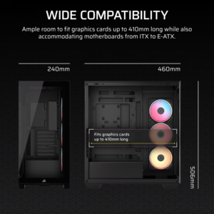 Corsair 3500X LX-R RGB iCUE LINK Mid-Tower PC Case - Black image 5