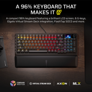 Corsair VANGUARD 96 Mechanical Gaming Keyboard, CORSAIR MLX Plasma - Black image 2