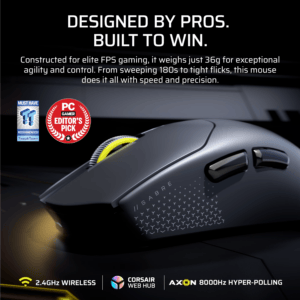 Corsair SABRE v2 PRO ULTRALIGHT WIRELESS 30000 DPI Gaming Mouse - Black image 2