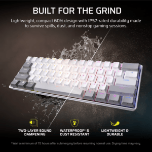 Corsair CLIPPER PRO MINI 60 Hall Effect Gaming Keyboard – White image 6