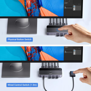 UGREEN 4K@60Hz HDMI KVM Switch (2 In 1 Out)-Grey image 3
