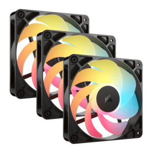 Corsair RS120-R ARGB 120mm PWM Reverse Fans Triple Pack - Black image 1