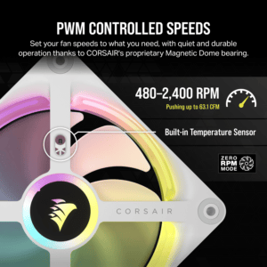 Corsair iCUE LINK QX120 RGB 120mm PWM PC Fan Expansion Kit - White image 5