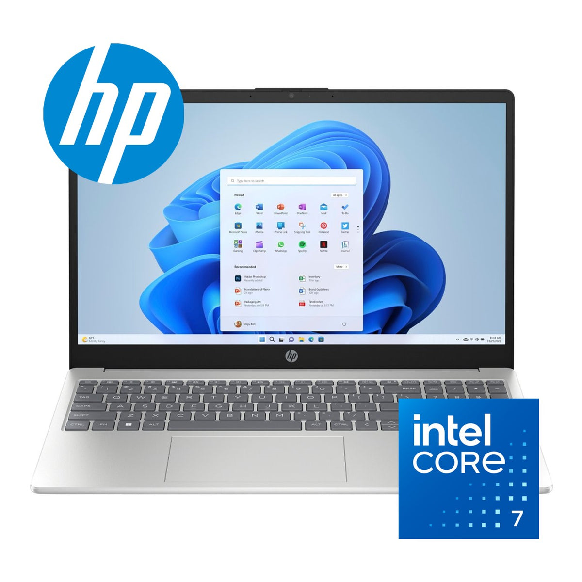 HP 15-fd0151ni 15.6-inch FHD Laptop - Intel Core 7 150U 512GB SSD 16GB RAM Win 11 Home Natural Silver image 2