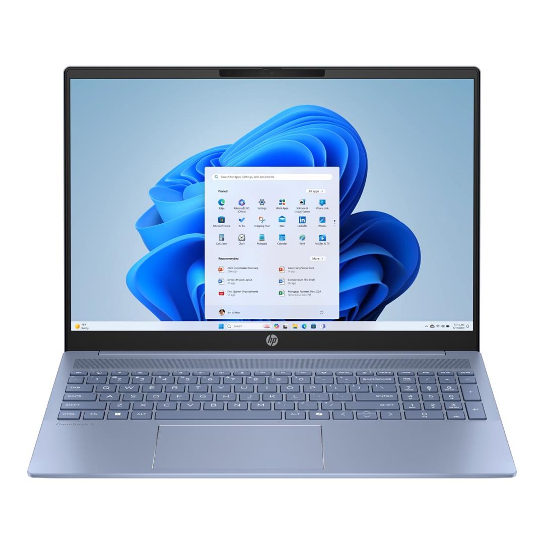 HP OmniBook 5 16-af1008ni 16-inch 2K AI Laptop - Intel Core Ultra 5 225U 512GB SSD 16GB RAM Win 11 Home Sky Blue