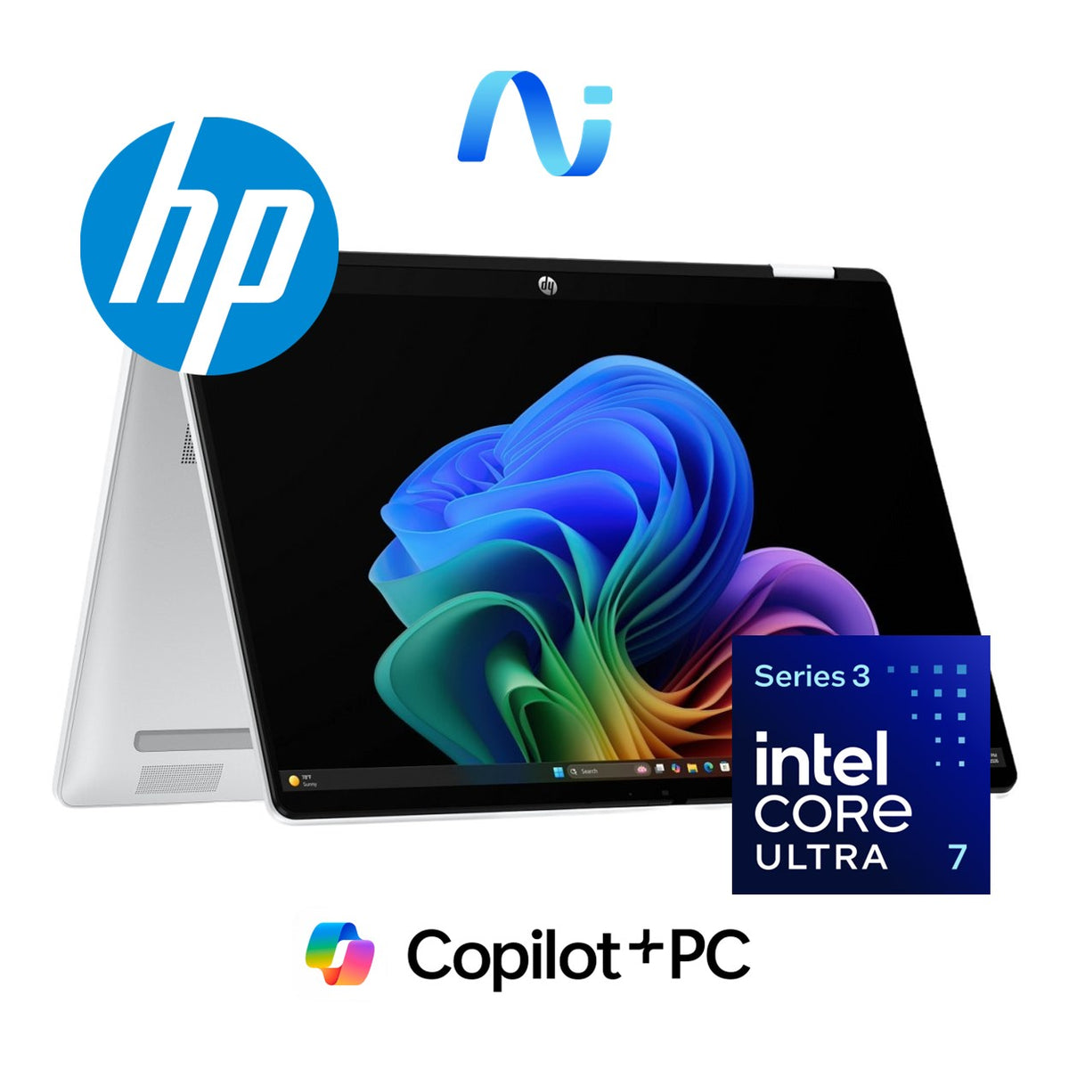 HP OmniBook 5 Flip 14-km00 14-inch 2K Next Gen AI 2-in-1 Laptop - Intel Core Ultra 7 355 512GB SSD 16GB RAM Win 11 Home Glacier Silver image 2