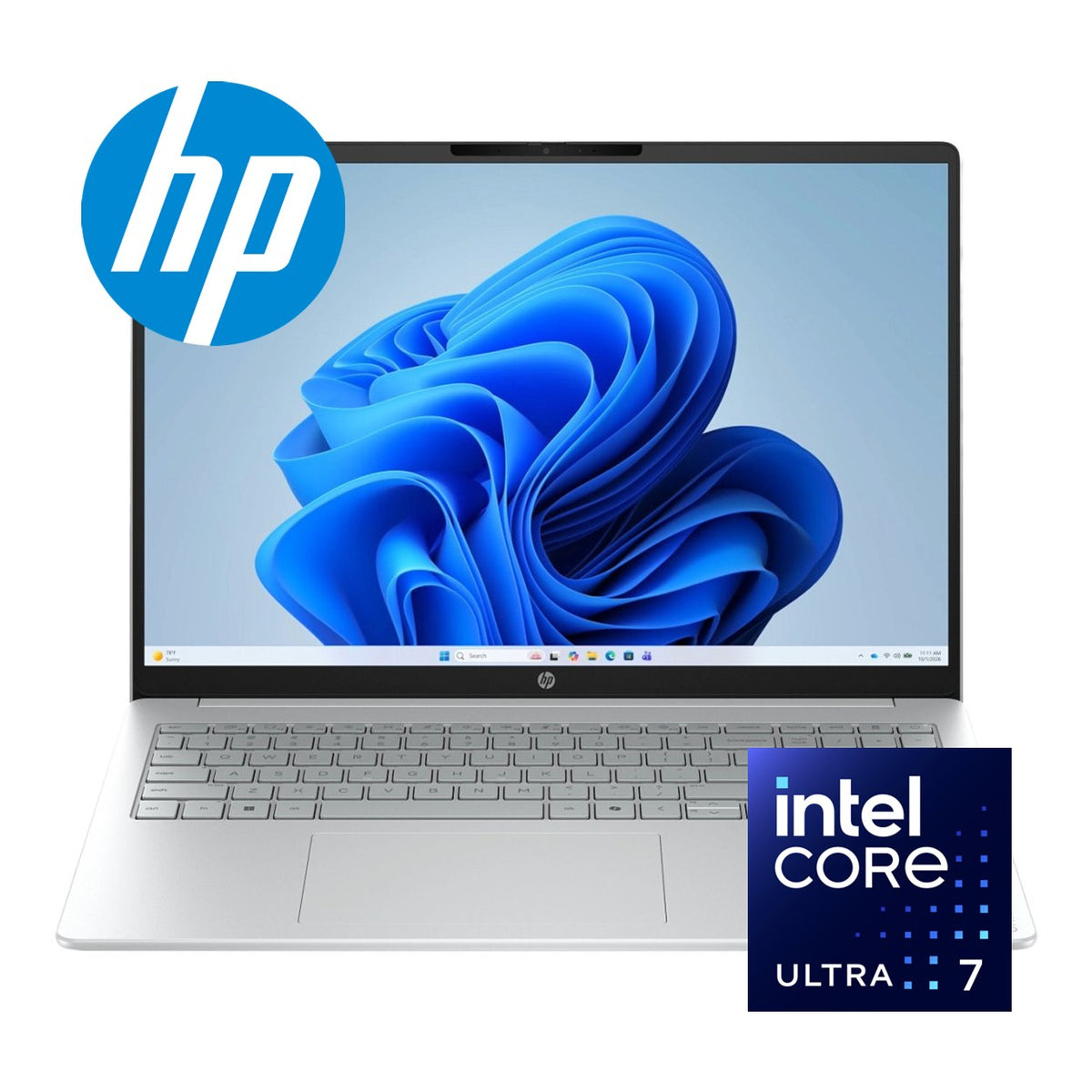 HP OmniBook 3 16-bu0000ni 16-inch 2K AI Laptop - Intel Core Ultra 7 255U 512GB SSD 16GB RAM Win 11 Home Glacier Silver image 2