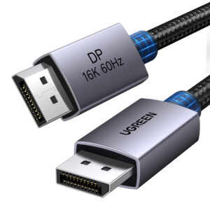 UGREEN DP131 DisplayPort 2.1 Braided Cable 1M ( 80Gbps | 16K | 60Hz ) - Black/Grey image 1