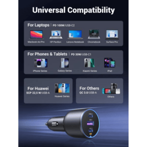 UGREEN 130W USB-C 3-port Car Charger image 10