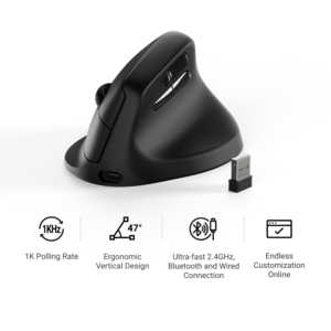 Keychron M5-A29 1K Wireless Mouse (BT/2.4GHz/Wired) - Black image 6