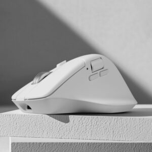 Keychron M6SB72 1K Wireless Mouse (BT/2.4GHz/Wired) with Huano silent Micro switch and premium wheel - White image 5