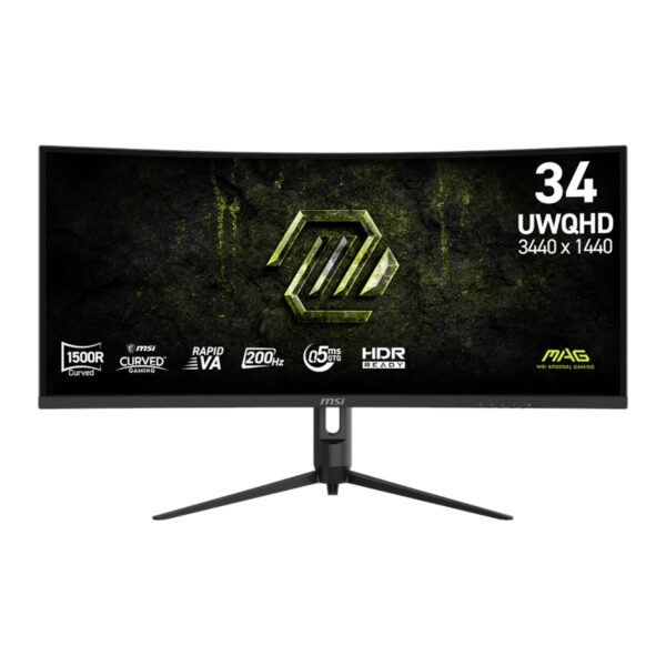 MSI MAG 342CQRF E20 34-inch 3440 x 1440p UWQHD 21:9 200Hz 0.5ms LED VA Curved Gaming Monitor