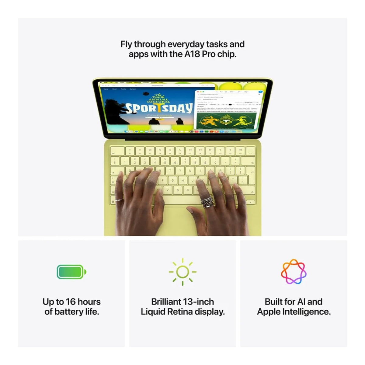Apple MacBook Neo 13-inch Retina Laptop - Apple A18 Pro 512GB SSD 8GB RAM macOS Citrus image 10