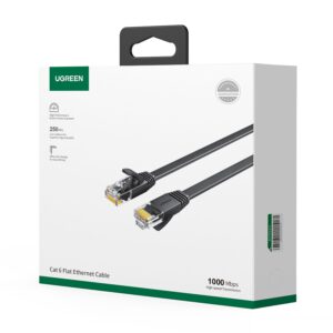 UGREEN NW102 Cat6 U/UTP Flat Ethernet Cable 30m - Black image 5
