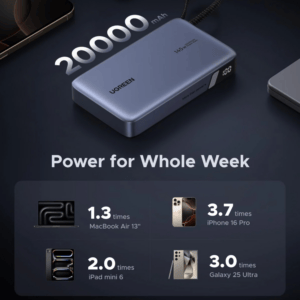 UGREEN Nexode 145W 20000mAh  Power Bank with built-in USB Type-C Cable image 4