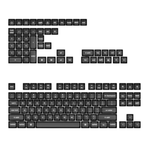 Keychron double Shot KSA PBTFull Keycap Set - White On Black image 1