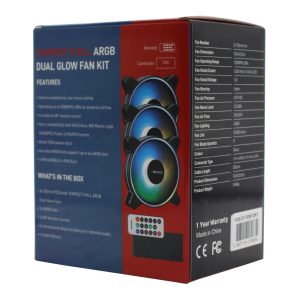PCBuilder Tempest Chill Fan Kit 3x120MM Dual Glow ARGB Fan + Controller + RF Remote image 4
