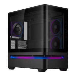 Asus Prime AP202 ARGB Curved Tempered Glass Micro-ATX Chassis – Black image 3