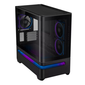 Asus Prime AP202 ARGB Curved Tempered Glass Micro-ATX Chassis – Black image 4