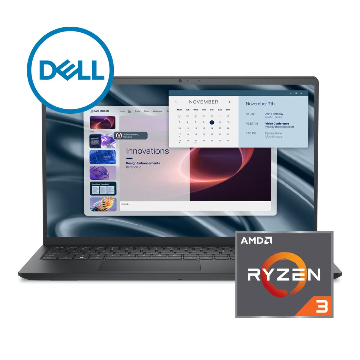 Dell Pro 15 Essential 15.6-inch FHD Laptop - AMD Ryzen 3 7320U 512GB SSD 8GB RAM Win 11 Home image 2
