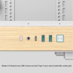DeepCool CH260 Wood mATX Gaming Chassis White image 12
