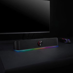 REDRAGON 2.0 Sound Bar ADIEMUS 2 x 3W RGB USB|Aux PC Gaming Speaker - Black image 6