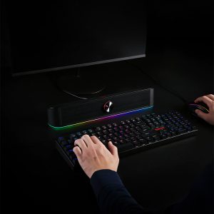 REDRAGON 2.0 Sound Bar ADIEMUS 2 x 3W RGB USB|Aux PC Gaming Speaker - Black image 7