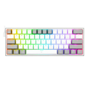Redragon K617 FIZZ 60% Wired RGB Gaming Keyboard - White/Grey image 1