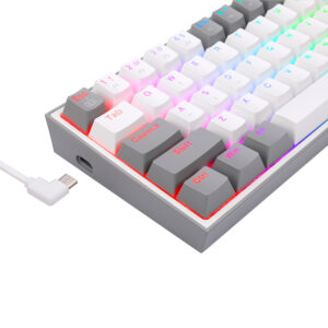 Redragon K617 FIZZ 60% Wired RGB Gaming Keyboard - White/Grey image 6