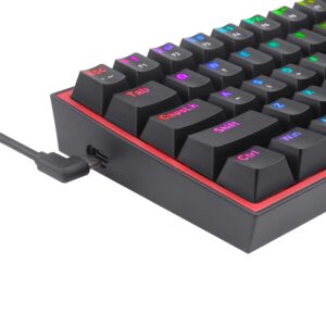 Redragon K617 FIZZ 60% Wired RGB Gaming Keyboard - Black image 4