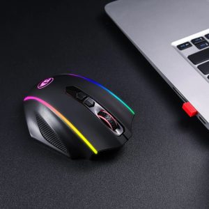 REDRAGON VAMPIRE ELITE Wireless 16000DPI|8 Button|Ergonomic Design|P3335 Optical Sensor|Type-C Cable|RGB Backlit Gaming Mouse - Black image 3