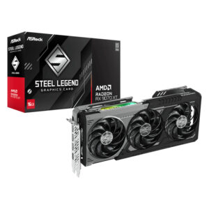 ASRock Radeon RX9070 XT Steel Legend Dark 16GB Graphics Card image 1