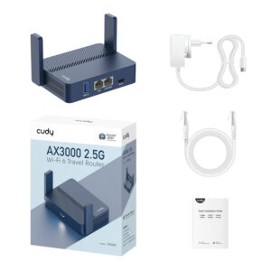Cudy AX3000 2.5G Wi-Fi 6 Mini VPN Travel Router - Navy Blue image 5